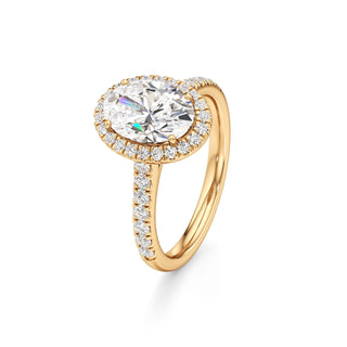 Elspeth Pear Halo with Diamond Band