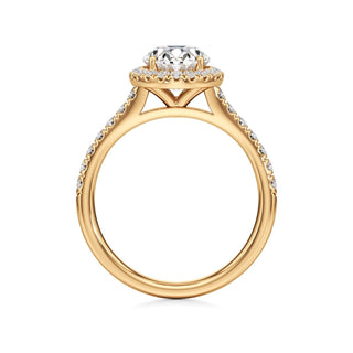 Elspeth Pear Halo with Diamond Band