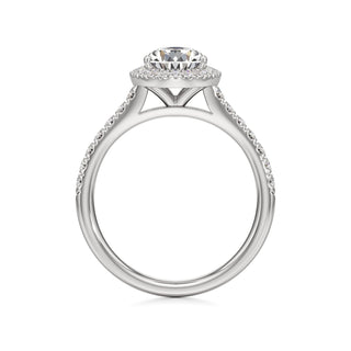 Elspeth Pear Halo with Diamond Band