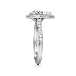 Elspeth Pear Halo with Diamond Band