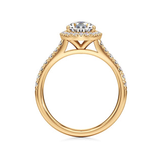 Elspeth Pear Halo with Diamond Band