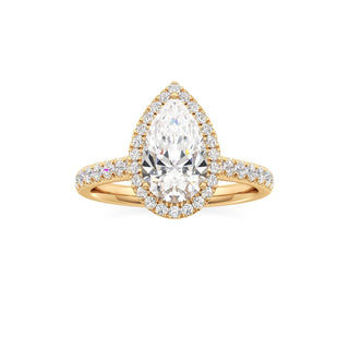 Elspeth Pear Halo with Diamond Band