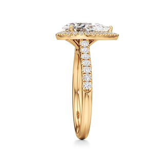 Elspeth Pear Halo with Diamond Band