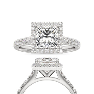 Elspeth Pear Halo with Diamond Band