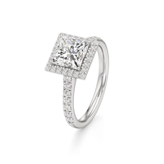 Elspeth Pear Halo with Diamond Band