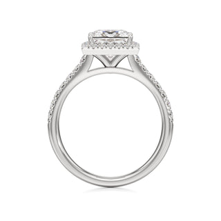 Elspeth Pear Halo with Diamond Band