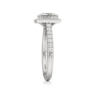 Elspeth Pear Halo with Diamond Band