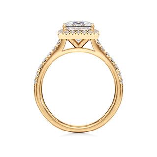 Elspeth Pear Halo with Diamond Band