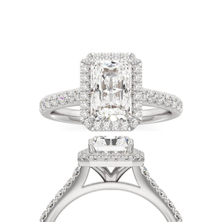 Elspeth Pear Halo with Diamond Band
