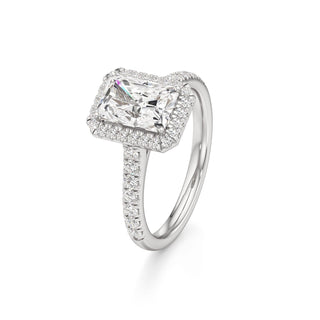 Elspeth Pear Halo with Diamond Band