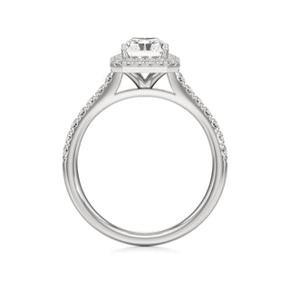 Elspeth Pear Halo with Diamond Band