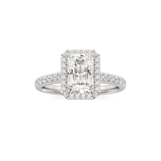 Elspeth Pear Halo with Diamond Band