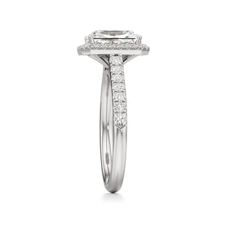Elspeth Pear Halo with Diamond Band