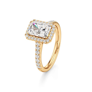Elspeth Pear Halo with Diamond Band