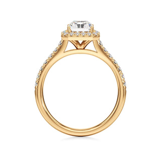 Elspeth Pear Halo with Diamond Band