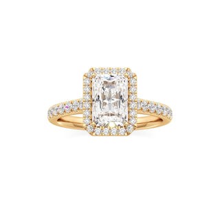 Elspeth Pear Halo with Diamond Band