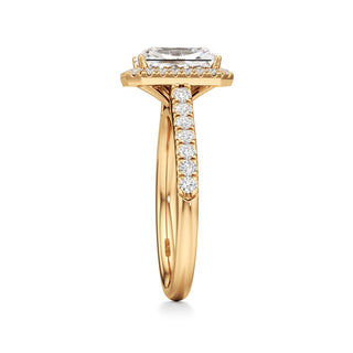 Elspeth Pear Halo with Diamond Band