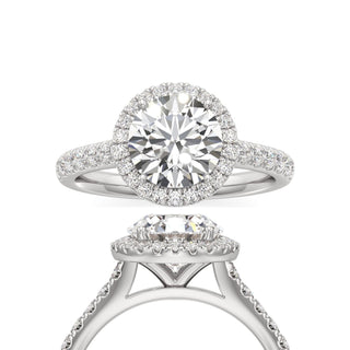 Elspeth Pear Halo with Diamond Band