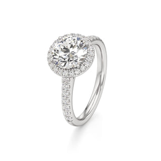 Elspeth Pear Halo with Diamond Band