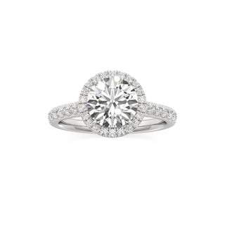 Elspeth Pear Halo with Diamond Band