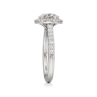Elspeth Pear Halo with Diamond Band