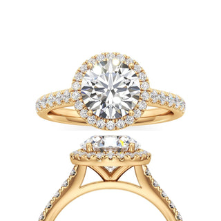 Elspeth Pear Halo with Diamond Band