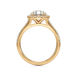 Elspeth Pear Halo with Diamond Band