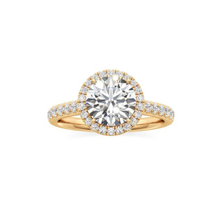 Elspeth Pear Halo with Diamond Band
