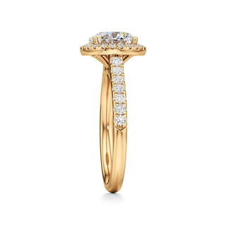 Elspeth Pear Halo with Diamond Band