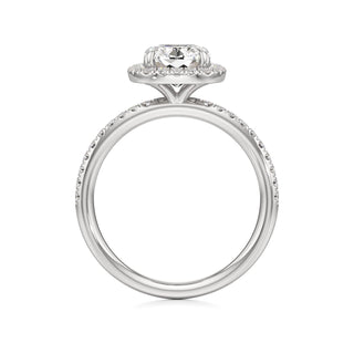 Gemma Emerald Halo with Diamond Band