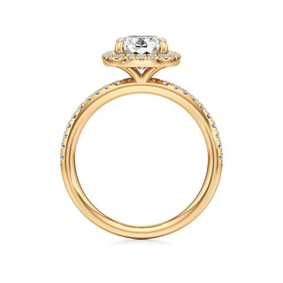 Gemma Emerald Halo with Diamond Band
