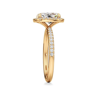 Gemma Emerald Halo with Diamond Band