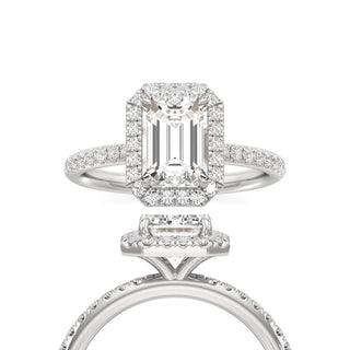 Gemma Emerald Halo with Diamond Band