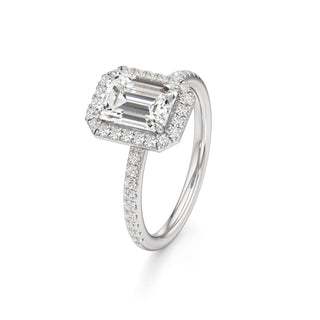 Gemma Emerald Halo with Diamond Band