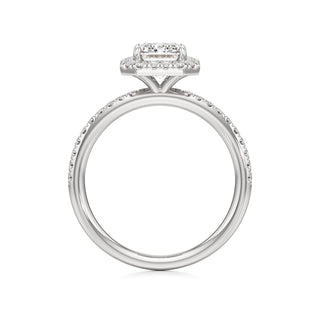 Gemma Emerald Halo with Diamond Band
