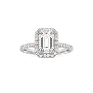 Gemma Emerald Halo with Diamond Band