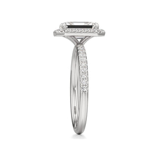 Gemma Emerald Halo with Diamond Band