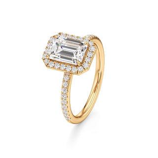 Gemma Emerald Halo with Diamond Band