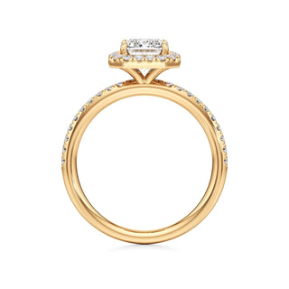 Gemma Emerald Halo with Diamond Band
