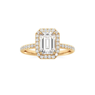 Gemma Emerald Halo with Diamond Band