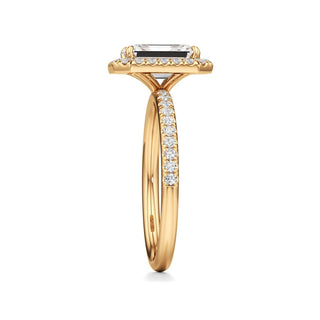 Gemma Emerald Halo with Diamond Band