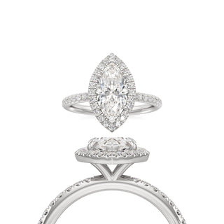 Gemma Marquise Halo with Diamond Band