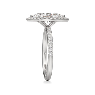Gemma Emerald Halo with Diamond Band