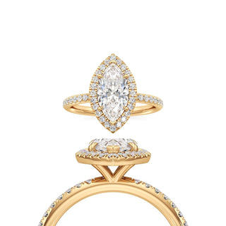 Gemma Marquise Halo with Diamond Band