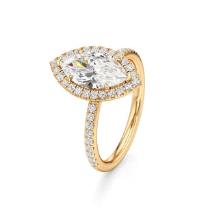 Gemma Emerald Halo with Diamond Band