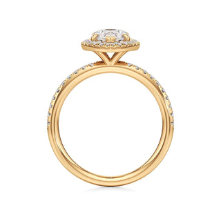 Gemma Emerald Halo with Diamond Band