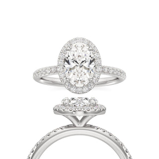 Gemma Oval Halo with Diamond Band