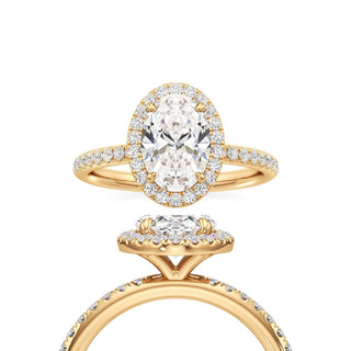 Gemma Oval Halo with Diamond Band