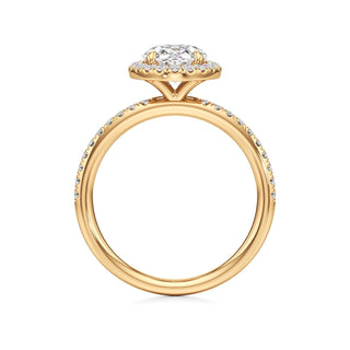 Gemma Emerald Halo with Diamond Band