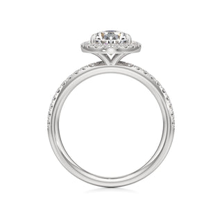 Gemma Emerald Halo with Diamond Band